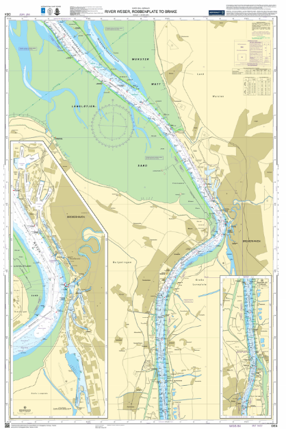 Duitse kaart 4 - River Weser, Robbenplate to Brake